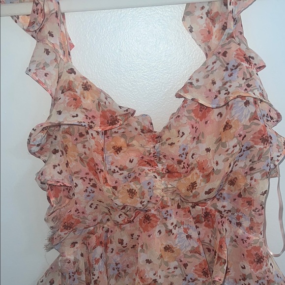 Aqua brand floral ruffle dress - Picture 4 of 7